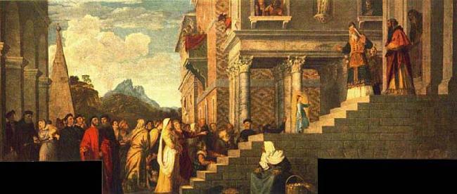 TIZIANO Vecellio Presentation of the Virgin at the Temple oil painting image